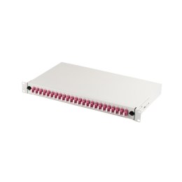 Digitus Przełącznica światłowodowa/Panel krosowy DIGITUS z wyposażeniem 19'' 1U, 24x LC dx, OM4, adaptery, wysuwany, szary