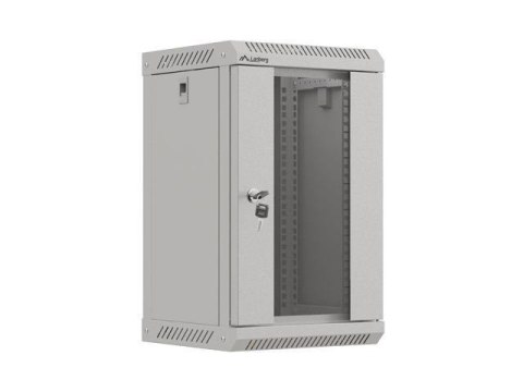 LANBERG Szafa instalacyjna Rack Lanberg Wisząca 10" 9U 300x300 Drzwi Przeszklone (flat pack) Szara