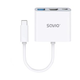 SAVIO Hub USB SAVIO AK-48 USB Typ C - HDMI, USB 3.0, PD