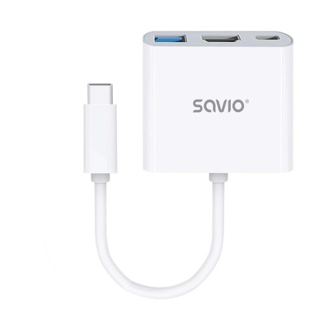 Savio Hub USB SAVIO AK-48 USB Typ C - HDMI, USB 3.0, PD