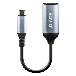 SAVIO Kabel adapter Savio AK-78 USB-C (M) - HDMI (F) 60Hz, aluminium