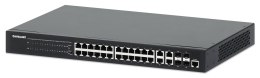 Intellinet Switch zarządzalny Intellinet 24x 10/100/1000 Mbps PoE+ 370W+4x uplink Combo RJ45/SFP VLAN Rack 19