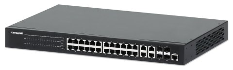 Intellinet Switch zarządzalny Intellinet 24x 10/100/1000 Mbps PoE+ 370W+4x uplink Combo RJ45/SFP VLAN Rack 19"