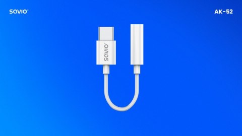 Savio Adapter USB-C - Mini Jack 3,5 mm, Samsung, AK-52