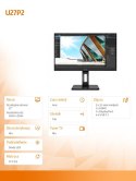 AOC Monitor U27P2 27 IPS 4k HDMI DP USB Pivot