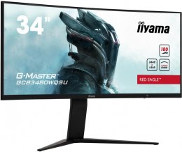 IIYAMA Monitor 34 cale GCB3480WQSU-B1 VA,UWQHD,180HZ,0.4ms,1500R(Curved), 2xHDMI,2xDP,2xUSB 3.2,2x3W,HDR400,HAS(110mm),VESA(100x100mm