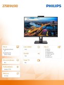 Philips Monitor 275B1H 27 cali IPS DVI HDMI DP Pivot Webcam