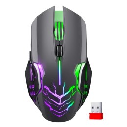 Defender Mysz bezprzewodowa Defender KATANA GM-511 optyczna 3200dpi czarna RGB AKUMULATOR 7 przycisków Gaming bezklikowa silent - USZ OPA