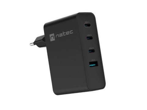 Natec Ładowarka sieciowa, Ładowarka do laptopów Natec Ribera Gan 3x USB-C + 1x USB-A 100W Czarna