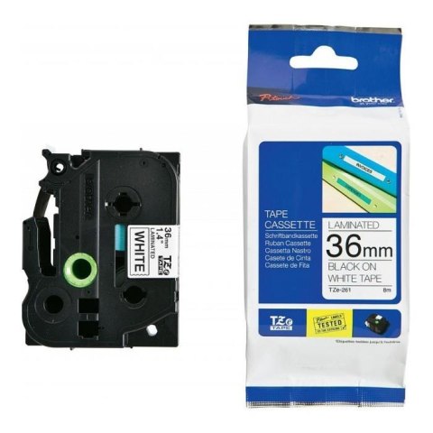 Brother Taśma Brother P-Touch TZe-261 36mm x 8m (TZE261) - biała, czarny nadruk