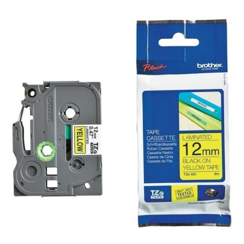 Brother Taśma Brother P-Touch TZe-631 12mm x 8m (TZE631) - żółta, czarny nadruk