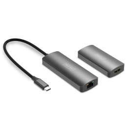 Digitus Przedłużacz/Extender DIGITUS USB-C - HDMI 30m po skrętce Cat.6 4K120Hz HDCP 2.3 (zestaw)