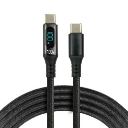 Everactive Kabel USB-C -> USB-C everActive CBB-1PD5L 1m 100W wbudowany wyświetlacz czarny