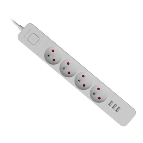 Defender Listwa zasilająca Defender SFS 133 1,5 m, 4 gniazda, 3x USB biała