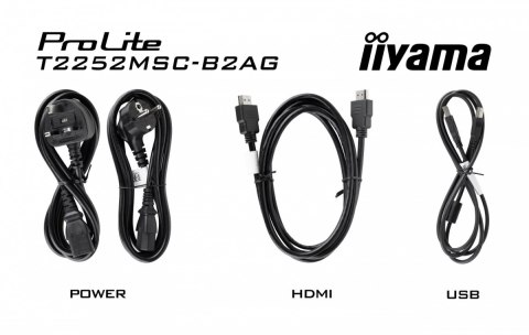IIYAMA Monitor 22 cale T2252MSC-B2AG 10 PKT. POJ,IPS,HDMI,DP,2x1W,7H,2xUSB, AG-(Anti Glare)