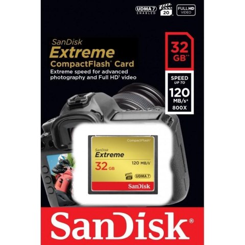 Sandisk Karta pamięci Compactflash SanDisk Extreme 32GB 120/85 MB/s