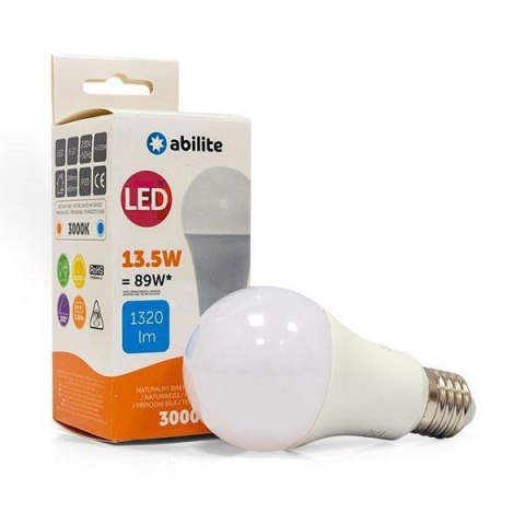 Abilite Żarówka LED Abilite klasyczna mleczna b.ciepła E27 13,5W/230V 1320lm A60