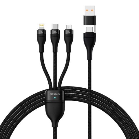 Baseus Kabel przewód USB-C 3w1 - USB-C, micro USB, Lightning Baseus CASS030101 1,2m czarny