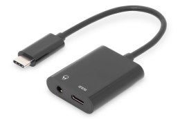 Digitus Kabel DIGITUS USB 3.1 Typ C Gen.2 SuperSpeed+ 10Gbps MiniJack 3.5mm USB C czarny 0.2m