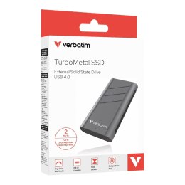 Verbatim Dysk SSD zewnętrzny Verbatim TurboMetal 2TB USB4 Type-C szary
