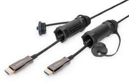 Digitus Kabel DIGITUS połączeniowy hybrydowy AOC IP68 wzmocniony HDMI 2.0 Premium High Speed 4K60Hz HDMI A/HDMI A M/M czarny 15m