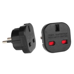 Maclean Adapter zasilania Maclean MCE72 UK na wtyk EU, czarne