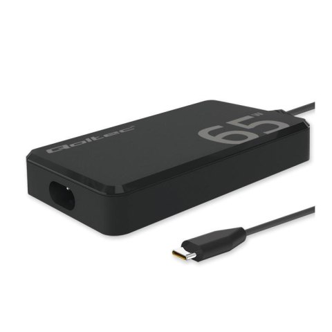 Qoltec Ładowarka sieciowa Qoltec 65W GaN Super Fast SLIM | PD | 5-20V | 3.25A | USB-C 3.1 | Laptop | MacBook | Smartfon | +kabel