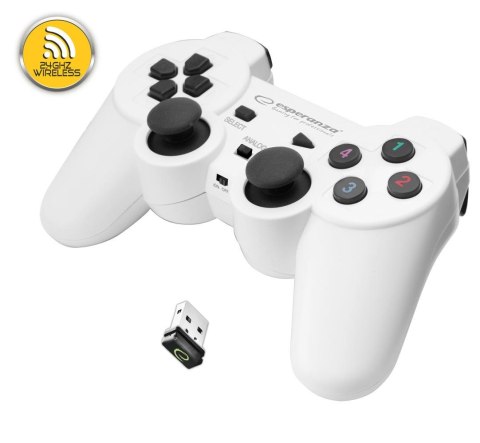 ESPERANZA Gamepad bezprzewodowy 2.4GHz PS3/PC USB Esperanza "Gladiator" biało/czarny