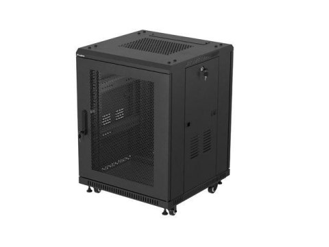 LANBERG Szafa inastalacyjna rack Lanberg 19" 15U 600x600 czarna drzwi perforowane (flat pack)