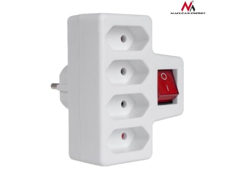 Maclean Gniazdko prądowe Maclean MCE217 poczwórne z wyłącznikiem 4x2,5A wtyk uniwersalny