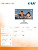 MSI Monitor PRO MP2412W 23.8 cala LED/FHD/Flat/100Hz/Biały