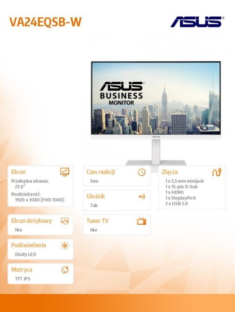 Asus Monitor 23,8 cali VA24EQSB-W