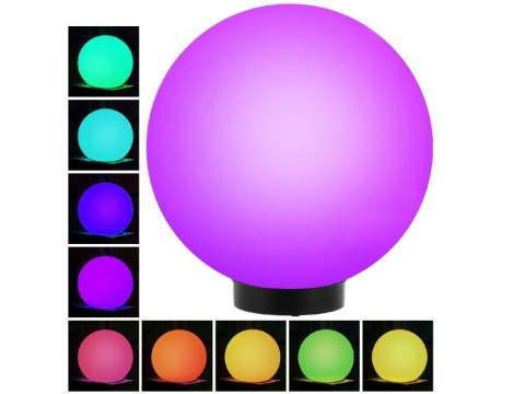 Greenblue Lampa solarna GreenBlue GB165 wolnostojaca ogrodowa kula 25x25x58cm, kolorowy LED