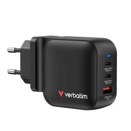Verbatim Ładowarka sieciowa Verbatim Mini GaN 70W 2xUSB-C PD 1xUSB-A QC 3.0