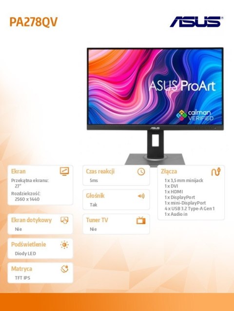 Asus Monitor 27 cali PA278QV