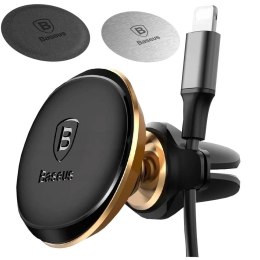 Baseus Uchwyt magnetyczny samochodowy na telefon do kratki Baseus C40141201G13-00 złoty