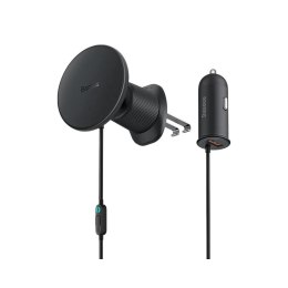 Baseus Uchwyt magnetyczny samochodowy z ładowarką indukcyjną MagSafe 15W + USB 25W do iPhone Baseus C40141000111-01