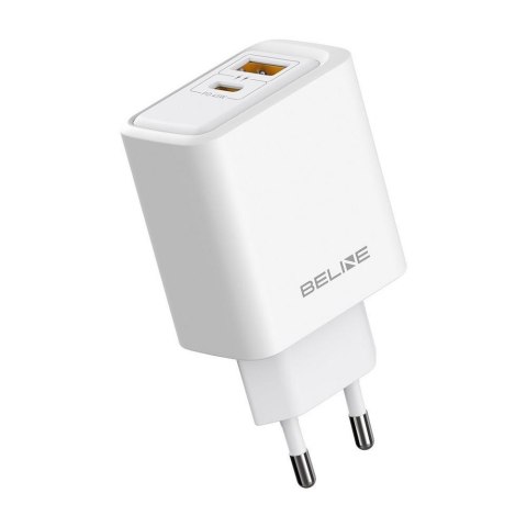 Beline Ładowarka sieciowa Beline 45W 1xUSB-C + 1xUSB GaN PD 3.0 QC 3.0 bez kabla - biała