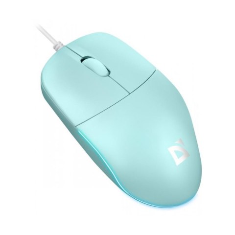 Defender Mysz przewodowa Defender AZORA MB-241 OPTICAL 1200dpi 3P turkus kabel 1.8 m