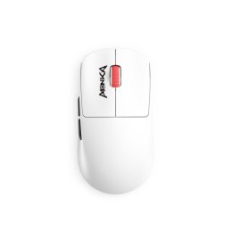MONKA Mysz bezprzewodowa Monka PRIME optyczna 26000dpi 2.4 GHz + Bluetooth biała AKUMULATOR 6 przycisków gaming PixArt PAW3395 Kailh