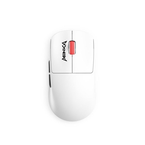 MONKA Mysz bezprzewodowa Monka PRIME optyczna 26000dpi 2.4 GHz + Bluetooth biała AKUMULATOR 6 przycisków gaming PixArt PAW3395 Kailh