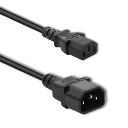 Qoltec Kabel zasilający Qoltec IEC C13/C14 | 3x1.0mm2 | 1.8m