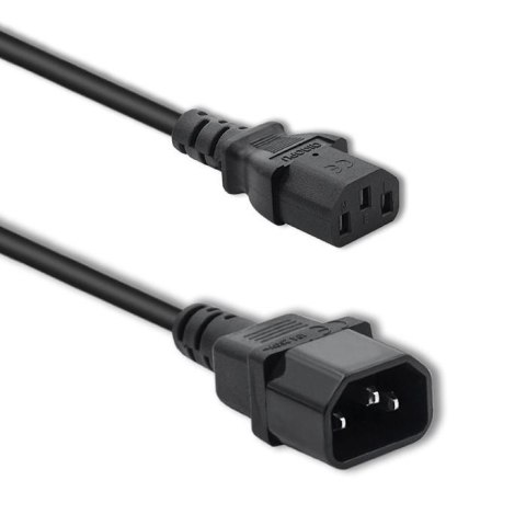 Qoltec Kabel zasilający Qoltec IEC C13/C14 | 3x1.0mm2 | 1.8m