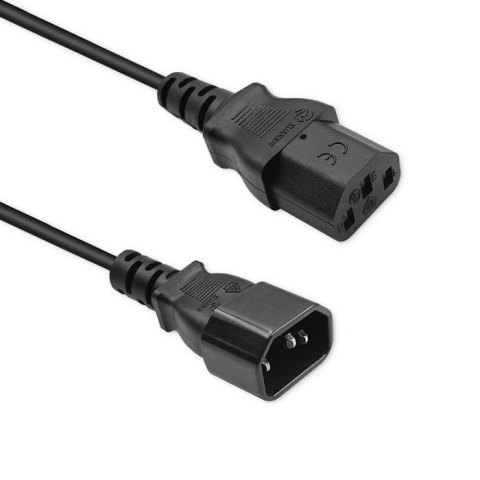 Qoltec Kabel zasilający Qoltec IEC C13/C14 | 3x1.5mm2 | 1.8m
