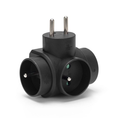 Montis Rozgałęźnik sieciowy MONTIS MT028-BK potrójny czarny