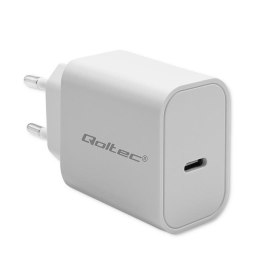 Qoltec Ładowarka sieciowa Qoltec Super Quick PD | USB-C | 20W | 5-12V | 1.67-3A | Biała