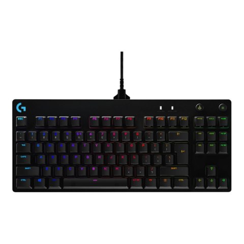 Logitech Klawiatura przewodowa Logitech G PRO GX Blue RGB USB US czarna