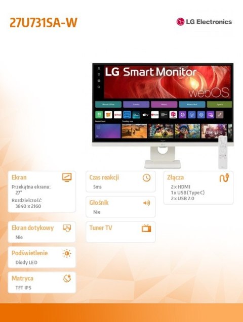LG Electronics Monitor 27U731SA-W