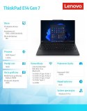 Lenovo Laptop ThinkPad E14 G7 21T0003SPB W11Pro 7 250/16GB/512GB/INT/14.O WUXGA/Black/1YR Premier + 3YR OS + CO2 Offset