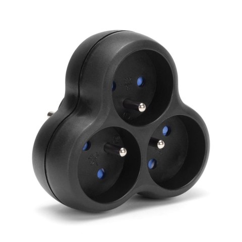 Montis Rozgałęźnik sieciowy MONTIS MT151-BK potrójny czarny